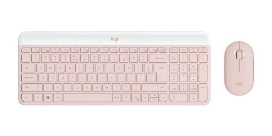 Tipkovnica + miška LOGITECH MK470 Slim Wireless, brezžična, roza