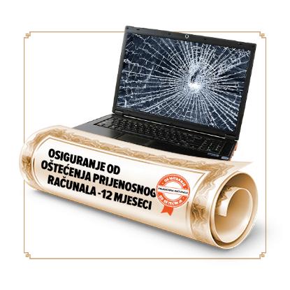 Osiguranje od oštećenja laptopa u trajanju od 12 mjeseci - vrijednosti uređaja 1990,85-2986,26 €