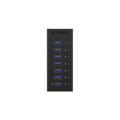 USB HUB ICY BOX IB-AC618, 7-portni 3.0, zunanji adapter za električno napajanje