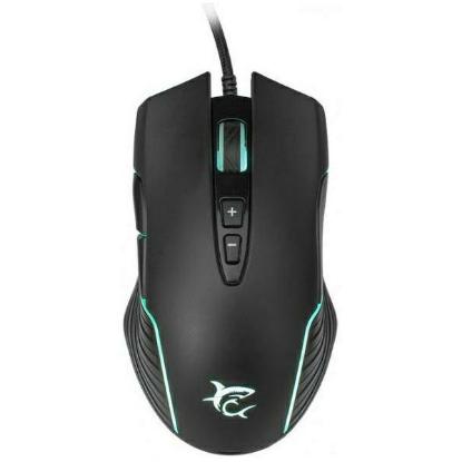 Miška WHITE SHARK Azarah, 6400dpi, optički, žičani, črni