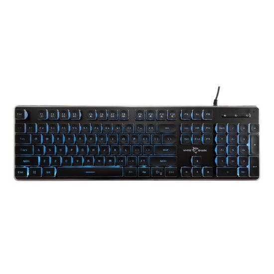 Tipkovnica WHITE SHARK GK-003141 Tachi, membranska, US Layout, USB, črna