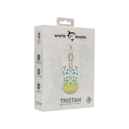 Miška WHITE SHARK Tristan 2, optički, 12800dpi, beli