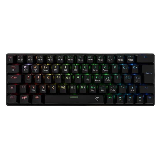 Tipkovnica WHITE SHARK GK-003112 Kaiken, RGB, crveni switch, mehanička, UK/SLO/HR, brezžična, črna