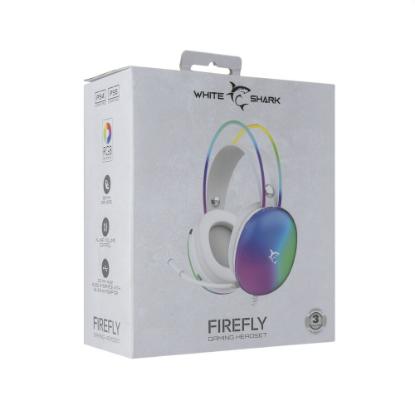 slušalke WHITE SHARK GH-2342 Firefly, LED, bele