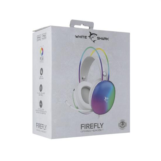 slušalke WHITE SHARK GH-2342 Firefly, LED, bele