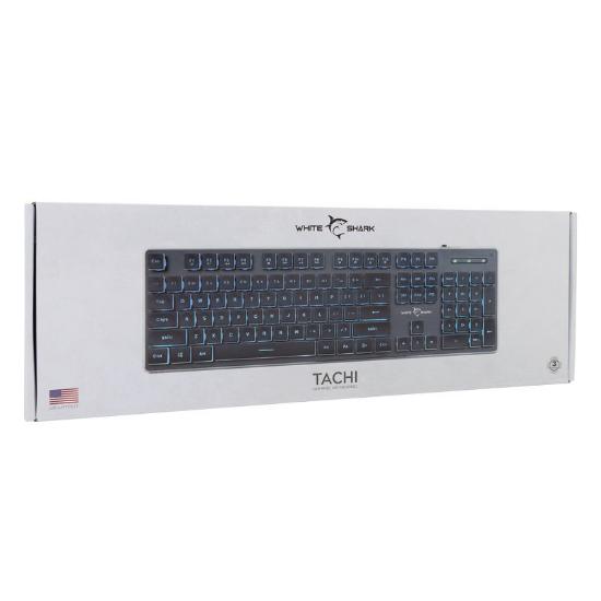 Tipkovnica WHITE SHARK GK-003141 Tachi, membranska, US Layout, USB, črna