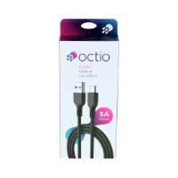 Kabel OCTIO USB-A (M) na USB-C (M), črni, 1m