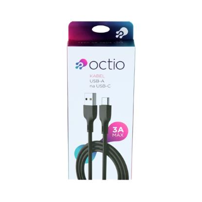 Kabel OCTIO USB-A (M) na USB-C (M), črni, 1m