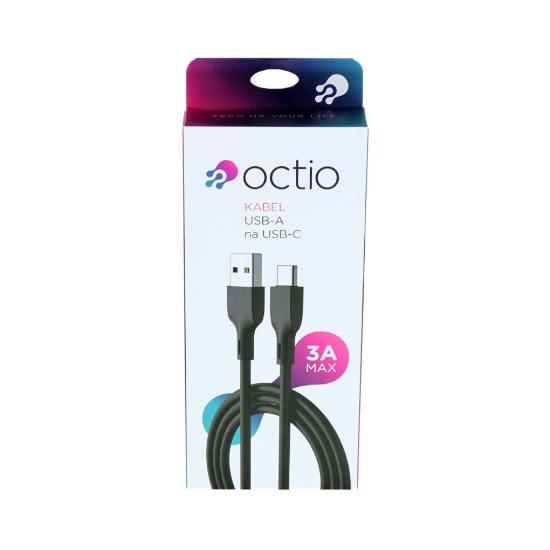 Kabel OCTIO USB-A (M) na USB-C (M), črni, 1m