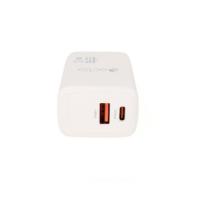 Polnilec OCTIO Volta AC45W Dual GaN, USB-A + USB-C, PD 45W, beli