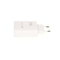 Polnilec OCTIO Volta AC65W Dual GaN, USB-A + USB-C, PD 65W, beli