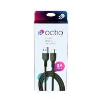 Kabel OCTIO USB-A (M) na USB-C (M), črni, 2m