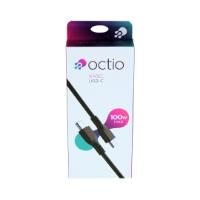 Kabel OCTIO USB-C (M) na USB-C (M), 100W, črni, 1m