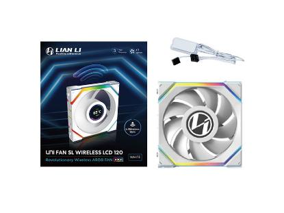 Ventilator LIAN LI UNI FAN SL LCD, ARGB, 120mm PWM, beli