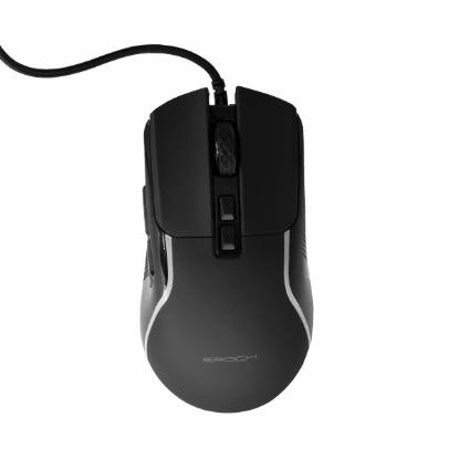 Miška EPOCH Kale, RGB, optički, 12400dpi, črni