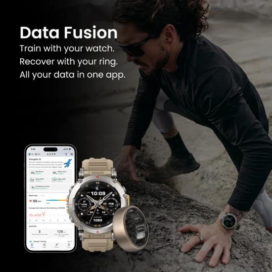 Pametna ura AMAZFIT T-Rex Ultra, 1.39" Amoled, Pametna obvestila, bež
