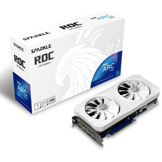 Grafična kartica SPARKLE Intel Arc A750 ROC Luna White Edition, 8GB GDDR6