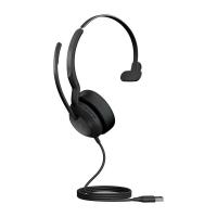 slušalke JABRA Evolve2 50 UC, on-ear, Mono, USB-A, črne