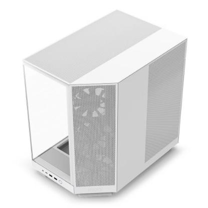 Ohišje NZXT H6 Flow, ATX, steklo, belo, brez napajalnika.
