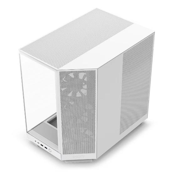 Ohišje NZXT H6 Flow, ATX, steklo, belo, brez napajalnika.