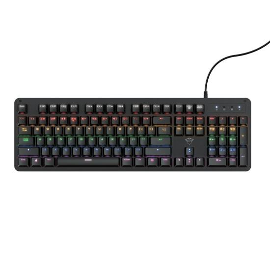 Tipkovnica TRUST GXT 863 Mazz, Gaming, mehanska, USB, US layout, crna