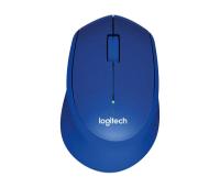 Miška Logitech M330 Silent plus, optični, 1000dpi, brezžični, modri, USB