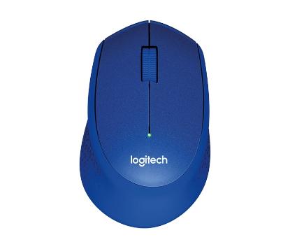 Miška Logitech M330 Silent plus, optični, 1000dpi, brezžični, modri, USB