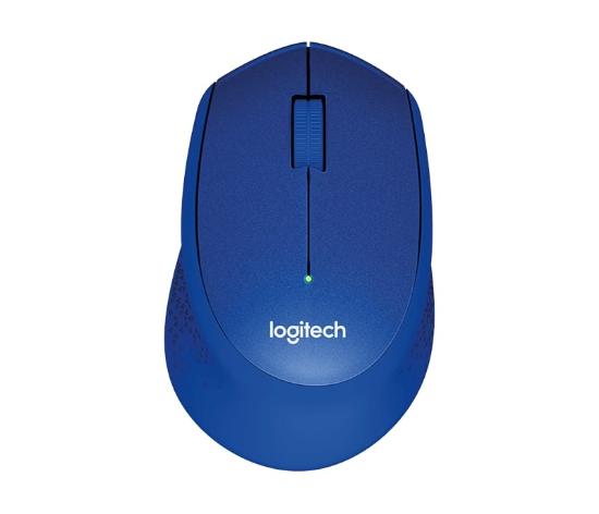 Miška Logitech M330 Silent plus, optični, 1000dpi, brezžični, modri, USB