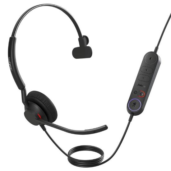 slušalke JABRA Engage 40 MS, Inline Link, on-ear, Mono, USB-A, črne