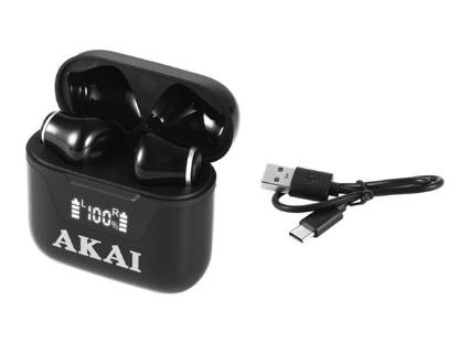 Audio slušalice AKAI BTE-J101, Bluetooth, In-ear, crne