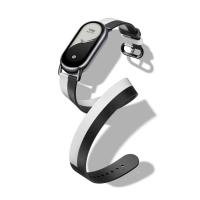 Pašček za XIAOMI Smart Band 8, Double Wrap Strap, črno-beli