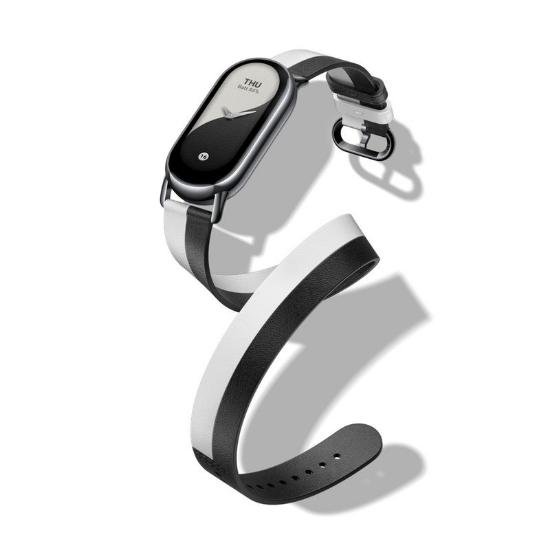 Pašček za XIAOMI Smart Band 8, Double Wrap Strap, črno-beli
