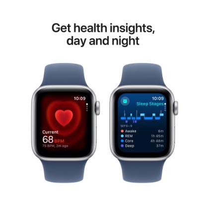 Pametna ura APPLE Watch SE2 V3 GPS, 40mm Silver Alu Case with Denim Sport Band - M/L