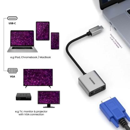 Adapter MARMITEK, USB-C(M) na VGA(Ž), srebrni