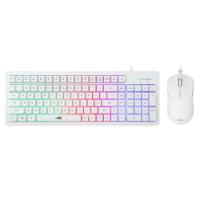 Tipkovnica + Miška BARACUDA BGC-012 ORCA, LED, bela, USB