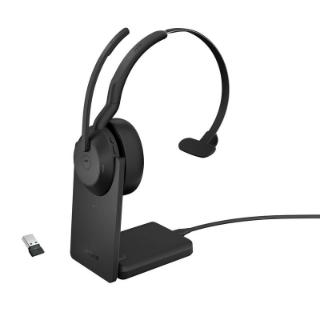 slušalke JABRA Evolve2 55 MS, Link380a, on-ear, Mono, USB, BT, stalak, črne