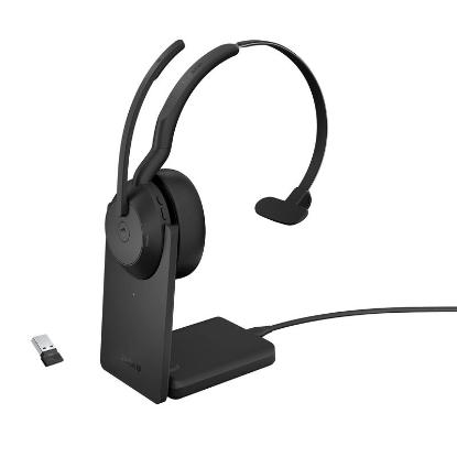 slušalke JABRA Evolve2 55 MS, Link380a, on-ear, Mono, USB, BT, stalak, črne