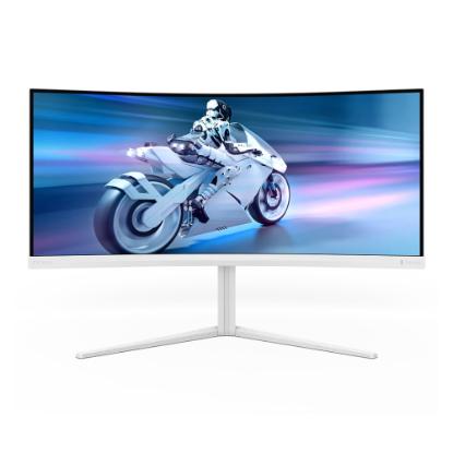 Gaming monitor 34" PHILIPS 34M2C5501A, UWQHD, VA, 180Hz, 1ms, 300cd/m2, FreeSync, ukrivljen, zvočnici, beli
