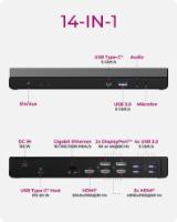 Priklopna postaja ICY BOX IB-DK2244AC, USB-C na 2x DP, 2x HDMI, USB-C, 5x USB 3.0 Type-A, G-LAN RJ45, za  prenosni računalnik