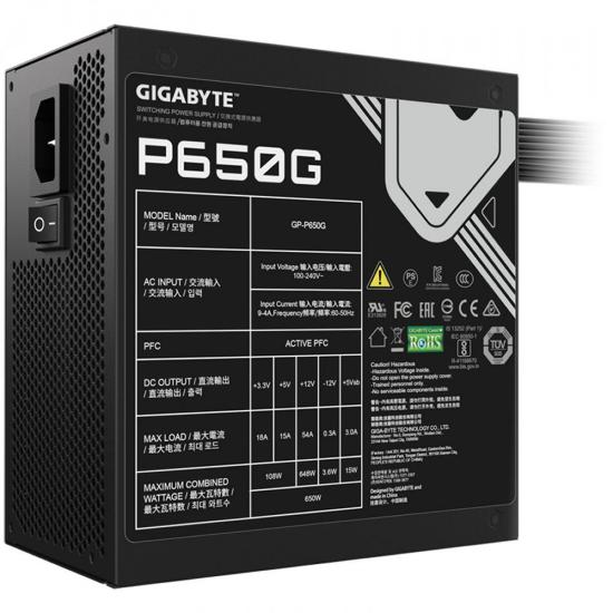 Napajlnik 650W, GIGABYTE P650G, ATX v2.31, 120mm vent, 80+ Gold