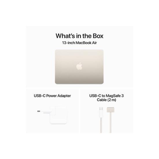 Prenosnik APPLE MacBook Air 13.6" MXCU3CR/A / 8-Core M3, 16GB, 512GB SSD, Apple 10-Core GPU, 13.6" 2560x1664 IPS, macOS, zlati