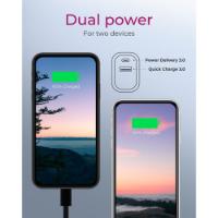 Polnilec ICY BOX IB-PS102-PD, 20W, PD, QC 3.0, USB-A, USB-C, črni