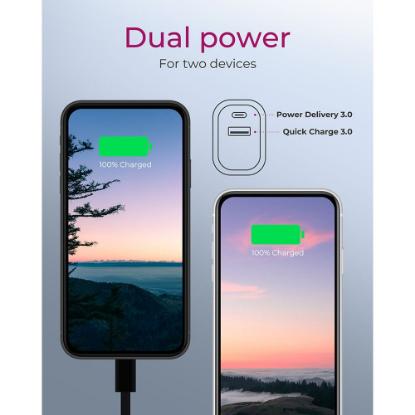 Polnilec ICY BOX IB-PS102-PD, 20W, PD, QC 3.0, USB-A, USB-C, črni