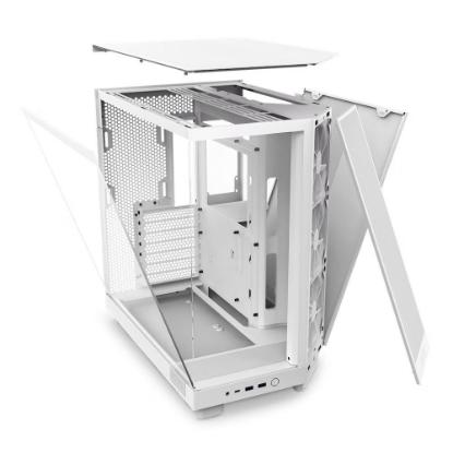 Ohišje NZXT H6 Flow, ATX, steklo, belo, brez napajalnika.