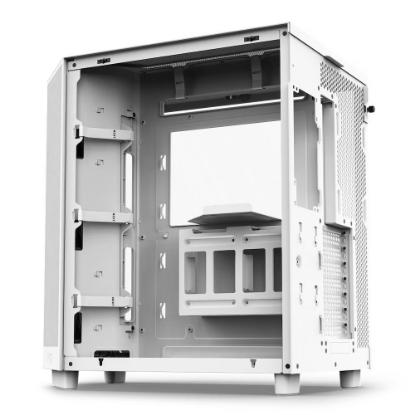 Ohišje NZXT H6 Flow, ATX, steklo, belo, brez napajalnika.