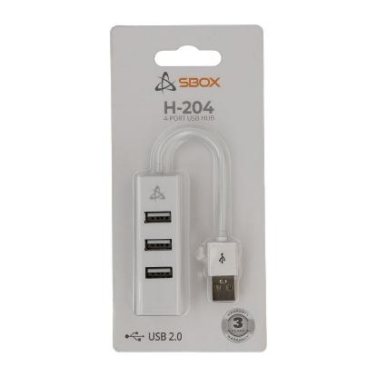 USB HUB SBOX H-204W, 4-portni USB 2.0, beli