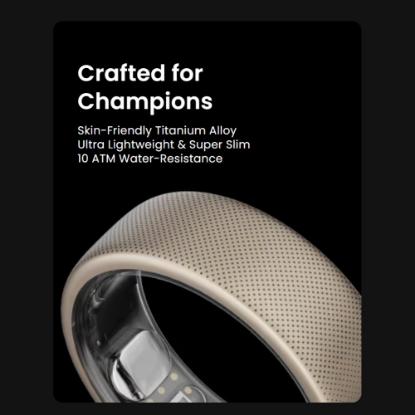 Pametni prsten AMAZFIT Helio Ring, veličina 8, praćenje aktivnosti, titanij