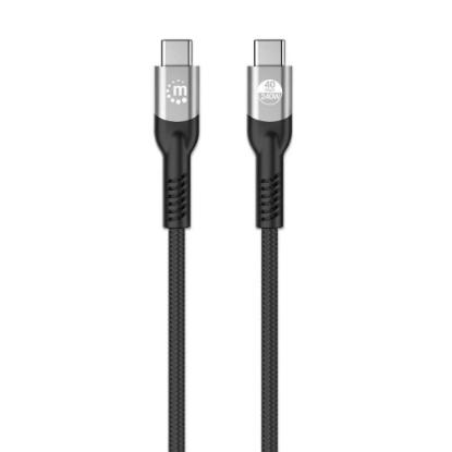 Kabel MANHATTAN, USB 4 Gen3x2, USB-C (M) na USB-C (M), PD 3.1, 240W, Thunderbolt 4, 1.0m