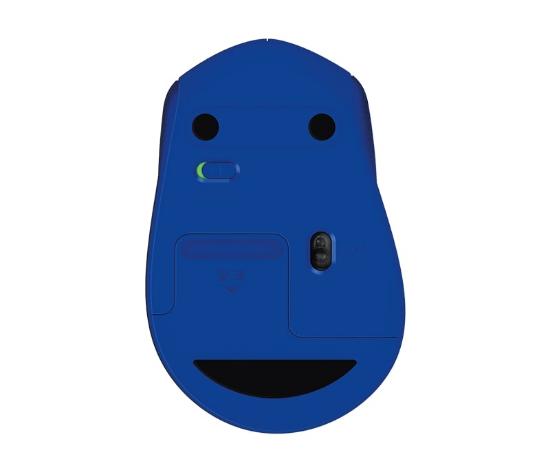 Miška Logitech M330 Silent plus, optični, 1000dpi, brezžični, modri, USB