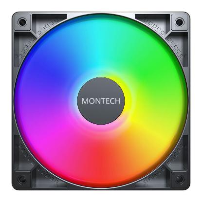 Ventilator MONTECH GF120 ARGB, PWM, 120mm, 1600 okr/min, RGB, črni